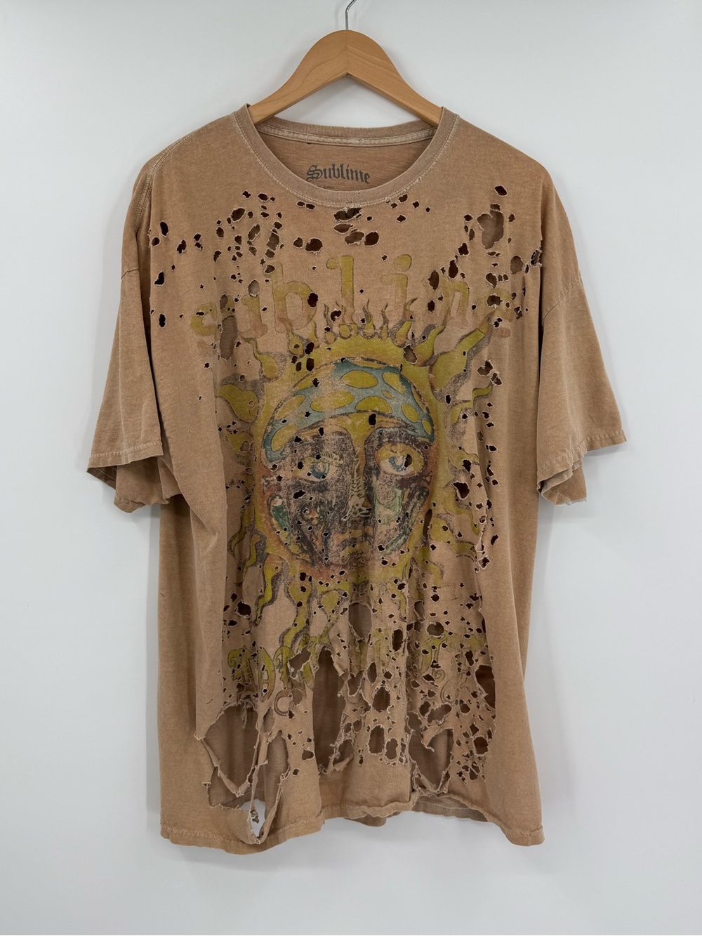 Sublime Distressed Graphic Tee | Tan | L/XL